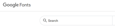 Suche Google Fonts