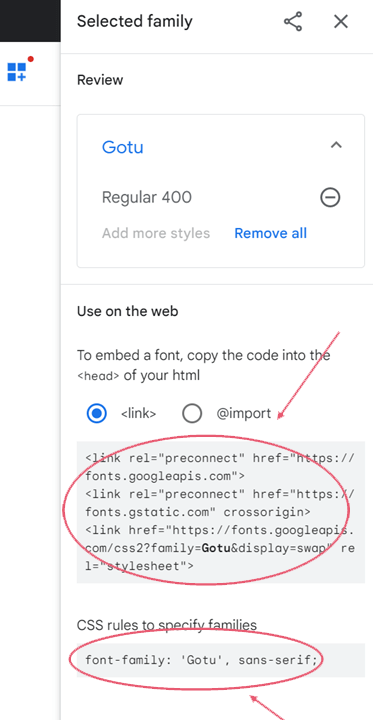 Ausgewählte Google Fonts